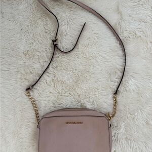 Michael Kors Blush Crossbody Bag with Gold Chain